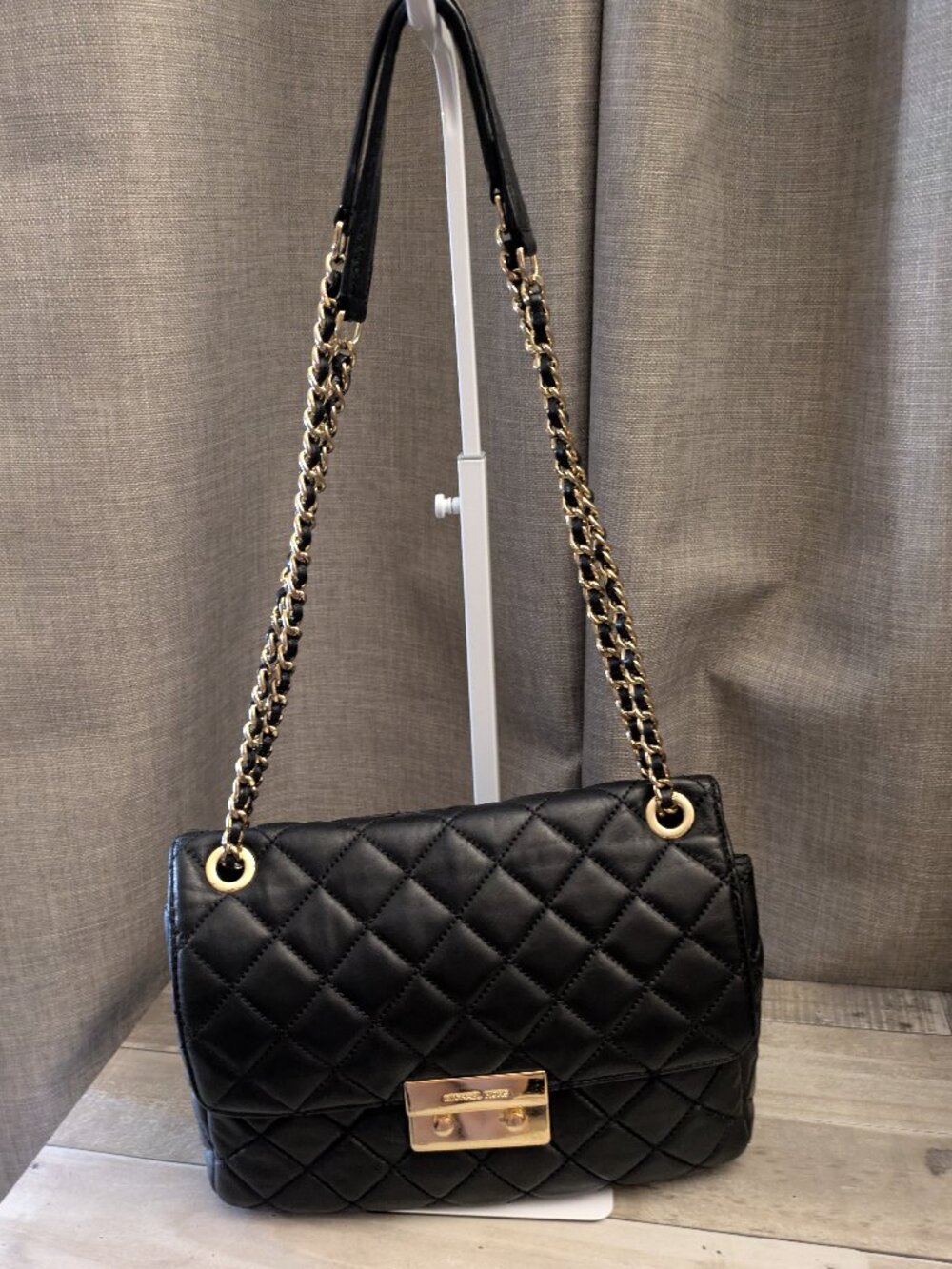 Michael Kors Large Sloan Black & Gold Shoulder Bag